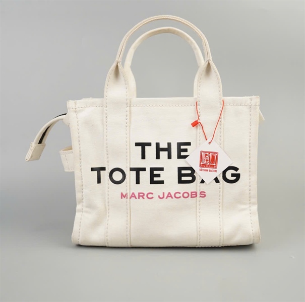 Túi Marc Jacobs tote trắng in hình sz25 KG+
