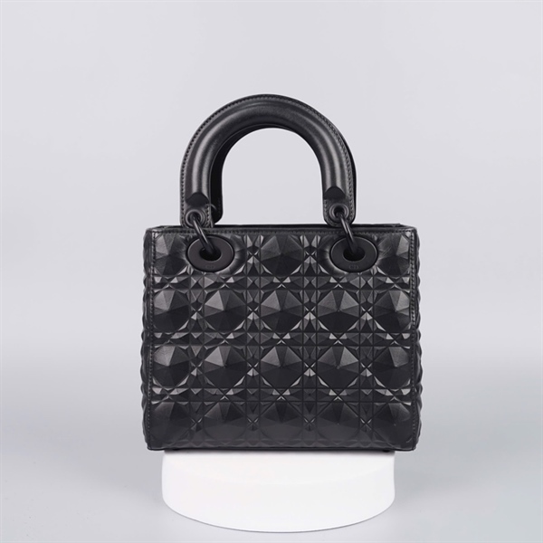Túi Dior Lady kim cương đen sz S +