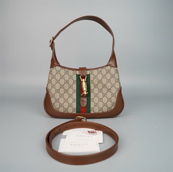 Túi GG Jacki xám nâu (520931) sz28 (BQ) KG+
