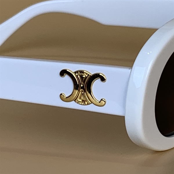 Kính Celine trắng logo vàng KG+