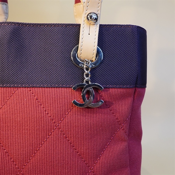 Túi Chanel đỏ phối tím+