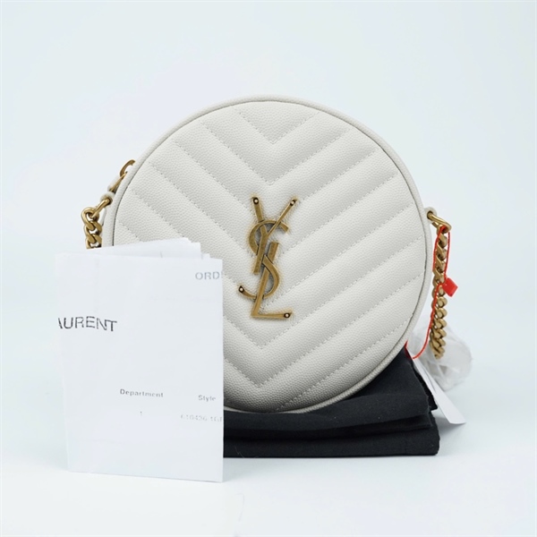 Túi YSL tròn trắng sz16 (LN) KG+