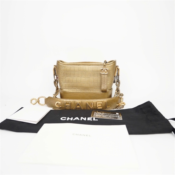 Túi Chanel Gab da cá sấu màu vàng (28229917) sz19 (HC) +