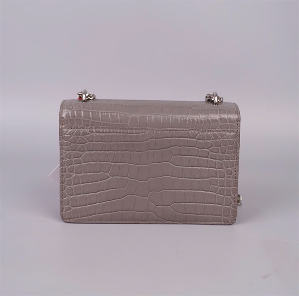 Túi YSL xám vân cá sấu sz17 KG+