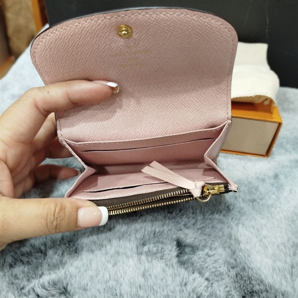 Ví card LV nút hồng lòng hồng +