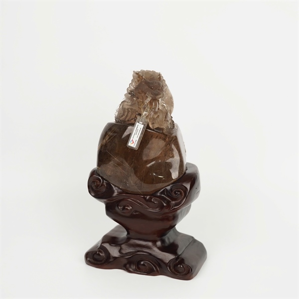 Tác phẩm rồng thạch anh tóc vàng 978544 (có sổ kiểm định) KG+