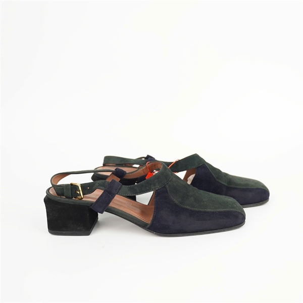 Giày Marni xanh rêu phối đen sz38 đế 5p +