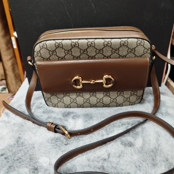 Túi GG chữ nhật xám phối nâu ++