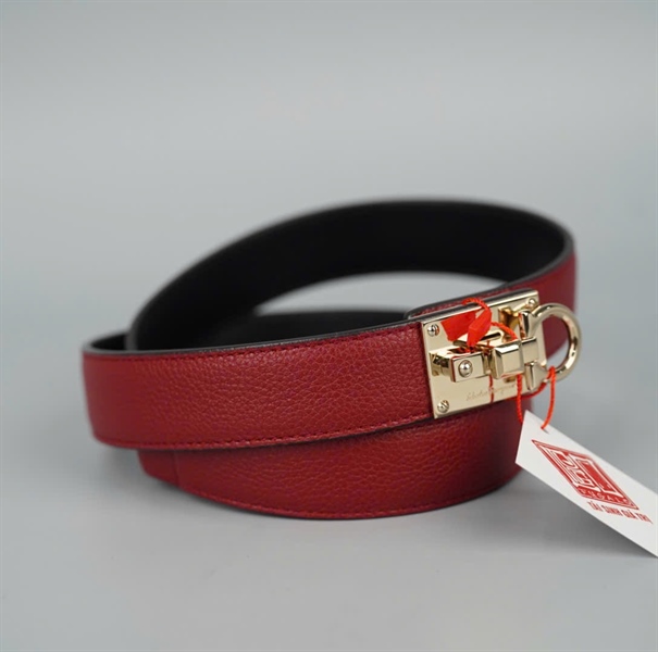 Thắt lưng Salvatore đỏ bản 3cm dài 86cm KG+