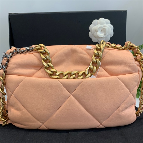 Túi Chanel 19 da cừu màu nude +