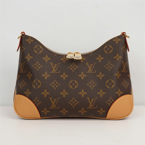 Túi LV Boulogne hoa nâu viền vàng 2strap sz24 (A-T) KG+