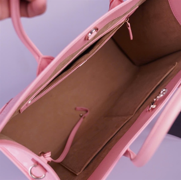 Túi MCM Tote hồng kèm ví sz37 KG+