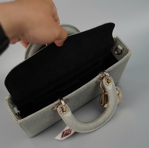 Túi Dior Joy xanh xám da trăn 2 strap (02-MA-0232) sz26 (HC) +