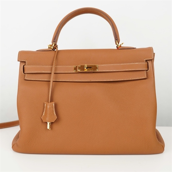 Túi Hermes Kelly nâu kèm ổ + 2 chìa sz35 (BQ) KG+
