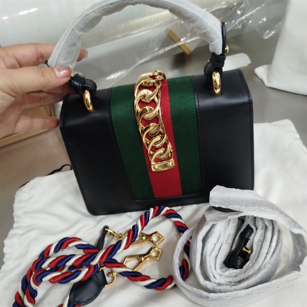 Túi GG Đen Phối Đỏ Xanh Rêu+