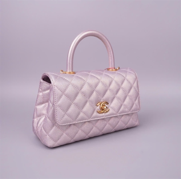 Túi Chanle coco tím X3685PA5 sz23 KG+