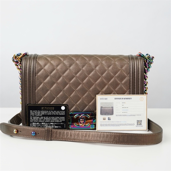 Túi Chanel Boy xám (21765822) sz25 KG+