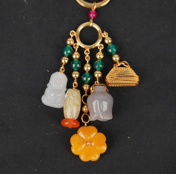 Charm Tara : Khoen bi Vàng 10K, các charm vàng 18K, cẩm thạch, mã não, Phật baby băng ngọc, hoa hổ phách KG+