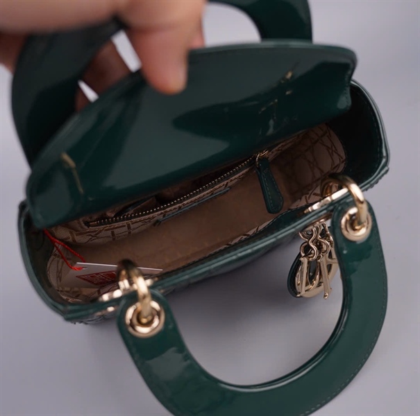 Túi Dior Lady xanh đậm (17-BO-1109) sz mini KG+