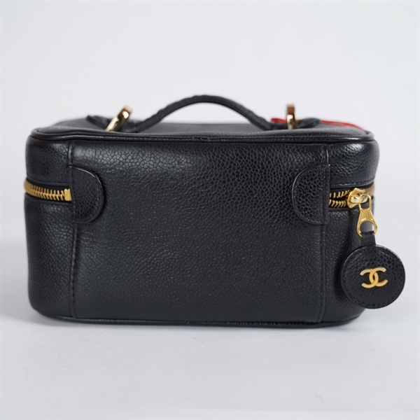 Túi Chanel Vanity đen có lót form sz19 KG+