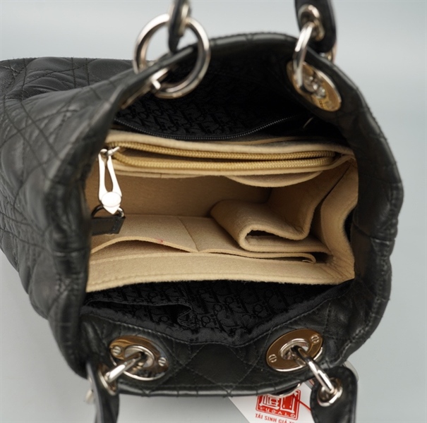 Túi Dior Lady Handle đen kèm lót form (38-BN-1016) sz24 +