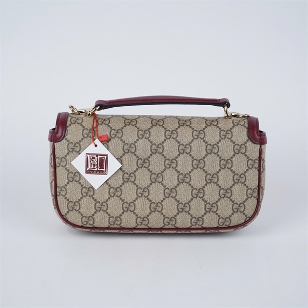 Túi GG 1955 xám viền tím kèm tag da (815206-486628) sz22 (HT)+