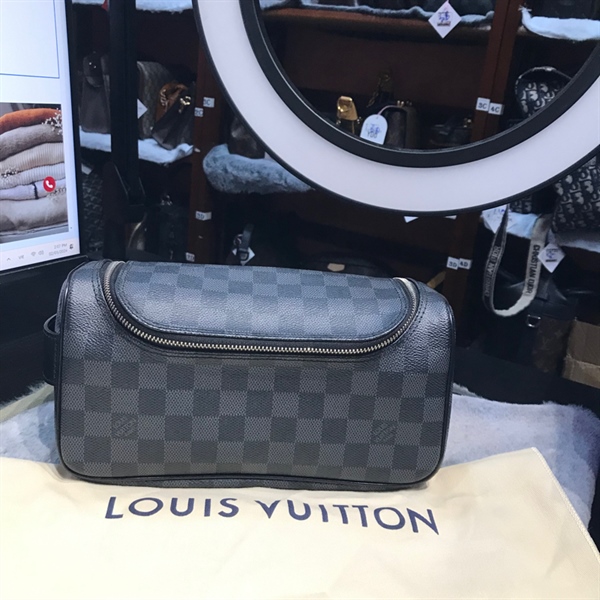 Túi LV ô vuông xanh đen 24cm+