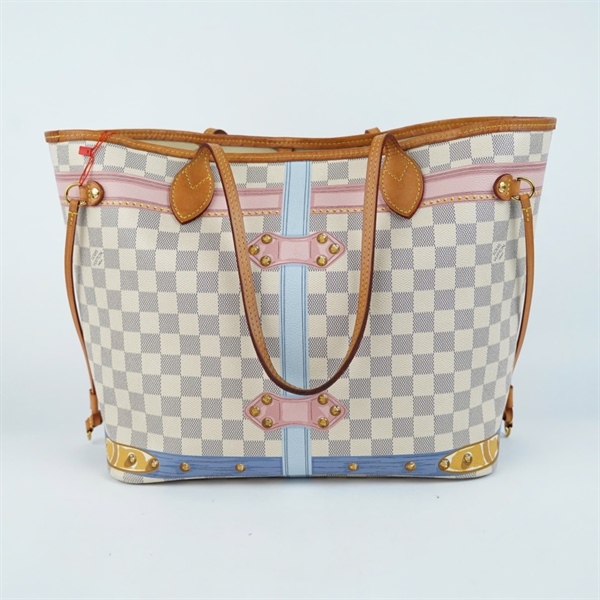 Túi LV Neverfull hồng nhạt in hình kèm ví sz33 (HC) KG+