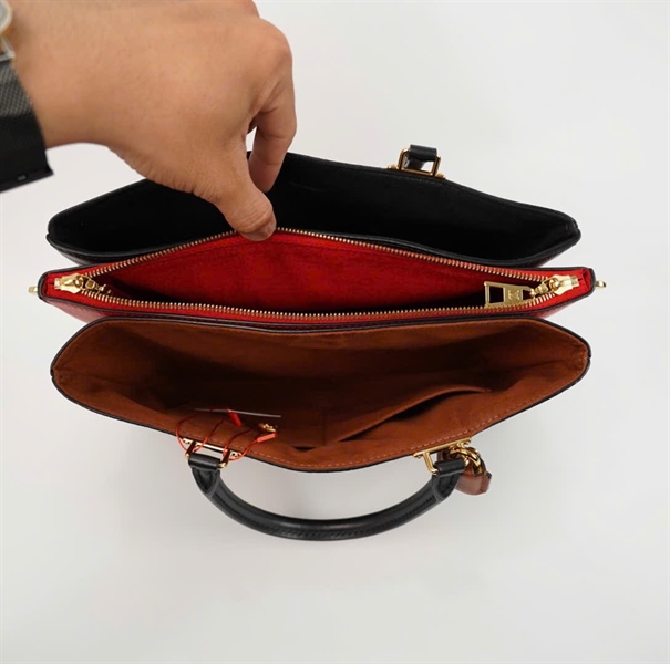 Túi LV hoa nâu phối đỏ sz 30cm (HC)+
