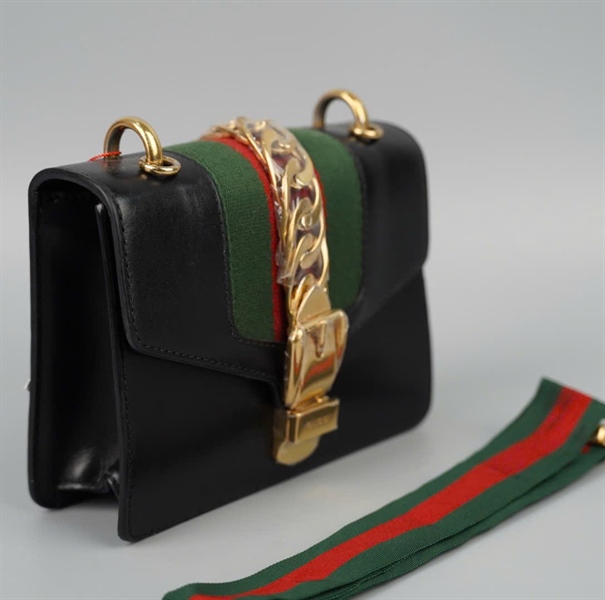 Túi GG sylvie màu đen (thiếu strap) 431666493075 sz16 (BQ) KG+