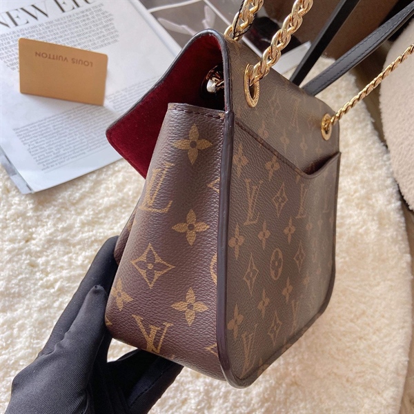 Túi LV Hoa Nâu Chữ Đen+