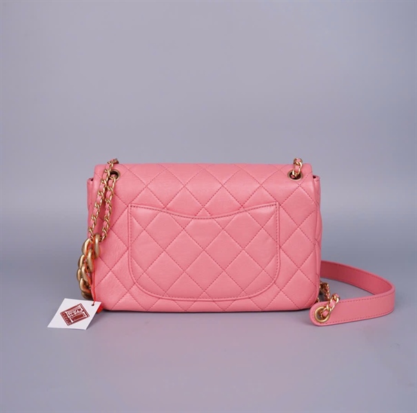 Túi Chanel Classic hồng (J7K6HUX3) sz24 (BQ) KG+