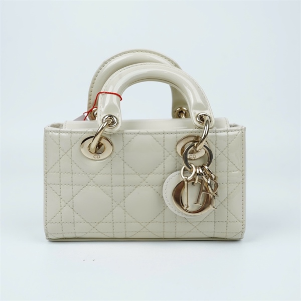 Túi Dior Joy trắng bóng 2 strap (10-MA-0224) sz17 (BMC) KG+