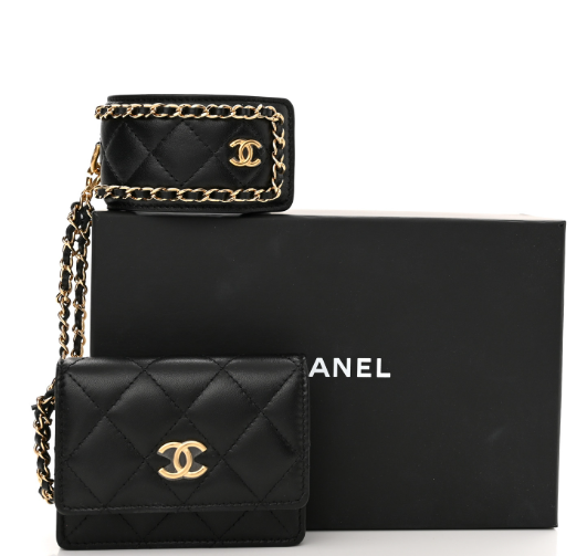Set ví vòng tay Chanel đen +