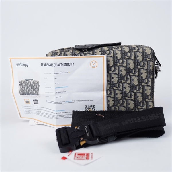Túi Dior đeo chéo xám kèm lót form (16-BO-0242) sz22 KG+