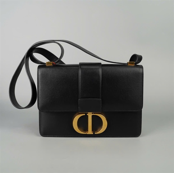 Túi Dior Montaigne đen khóa vàng sz24 KG+