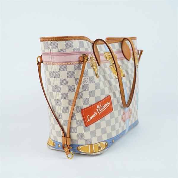 Túi LV Neverfull hồng nhạt in hình kèm ví sz33 (HC) KG+