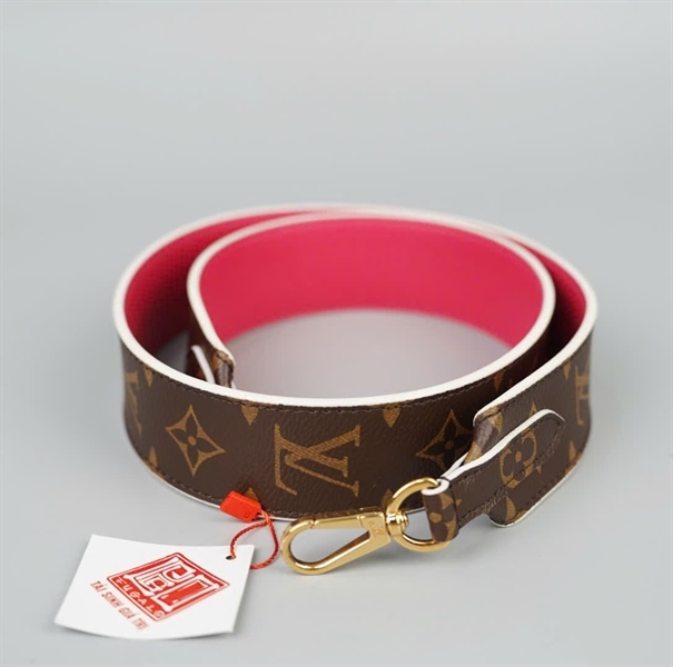 Strap LV hoa nâu lòng hồng đậm (LT) KG+