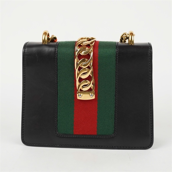 Túi GG Sylvie đen (431666-4498879) 2strap sz18 (PN) KG+