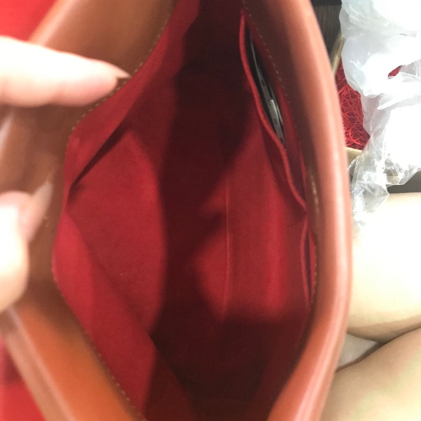 Túi LV hoa nâu viền da nâu+