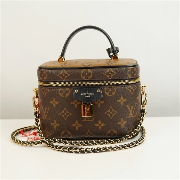 Túi LV Vanity hoa nâu sz18 +