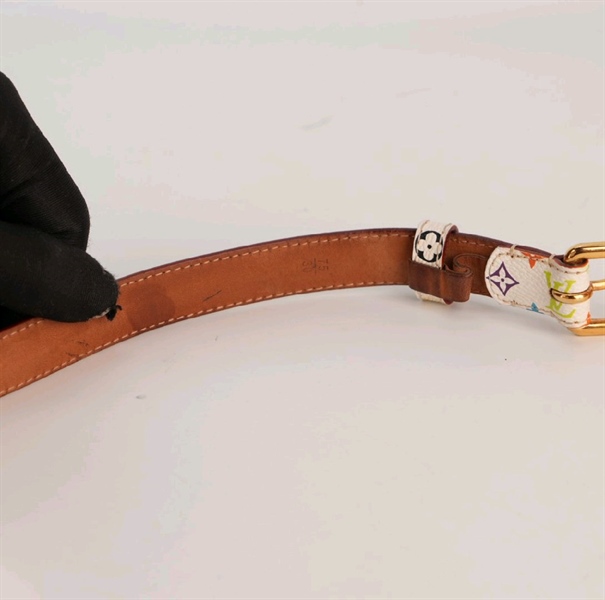 Thắt lưng LV nền trắng hoạ tiết KG+