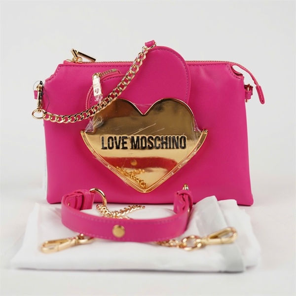 Túi Love Moschino hồng sz24 +