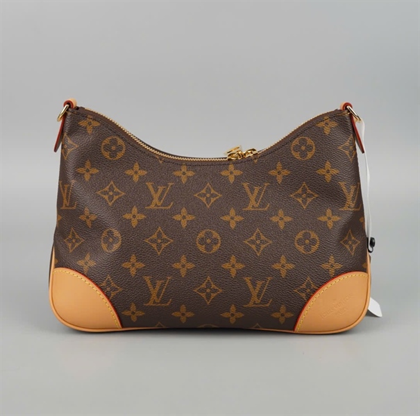 Túi LV Boulogne hoa nâu viền nâu 2strap sz24 KG+