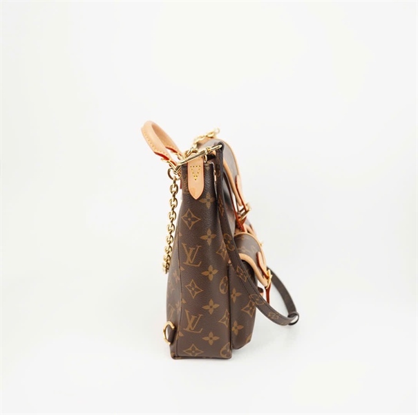 Balo LV hoa nâu có 2 strap sz23 +