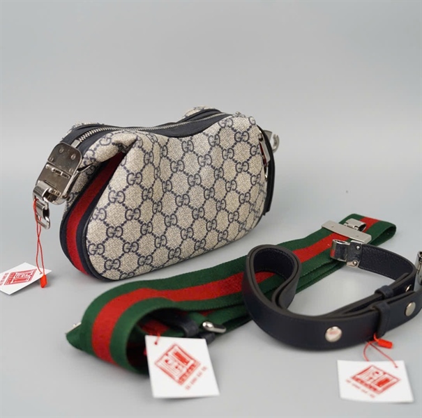 Túi GG màu xám 2 strap sz22 KG+