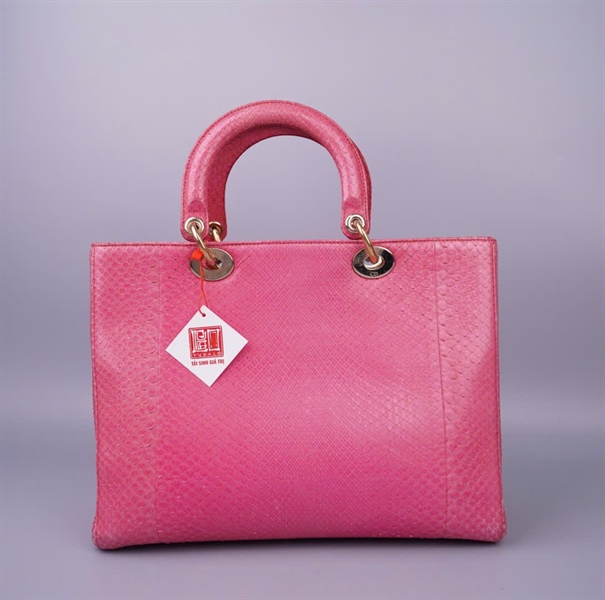 Túi Dior hồng da trăn (14-BO-0152) sz32 KG+