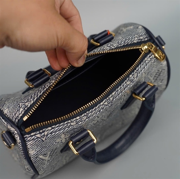 Túi LV Speedy xanh hoa trắng sz20 +