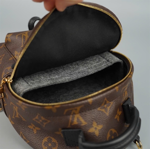 Balo LV hoa nâu có lót form 2 strap (BQ) KG+
