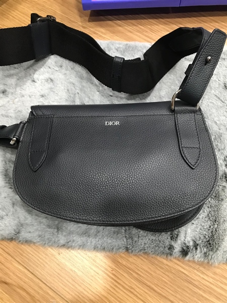 Túi Dior yên ngựa xám đen KG+